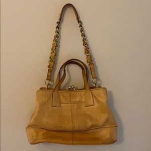 Buttery leather tan Coach handbag